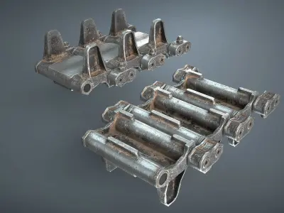 BMP-1 and BMP-2 Tracks Low-poly 3D model
