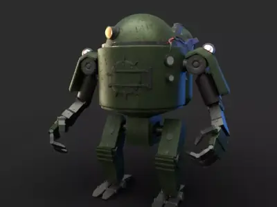 Robot steampunk style 3D model