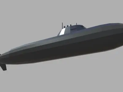 Low Poly Submarine 01 Low-poly 3D model