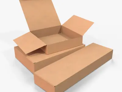  Tuck Top Boxes - Flat Packaging Set 