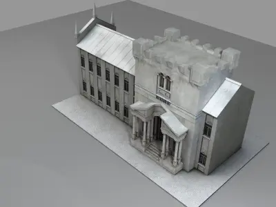 Church Building Low-poly 3D model purchase