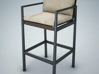 Mesa Aluminum Bar and Counter Stool  - Frame Only 3D model