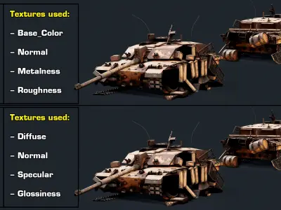 Challenger 2 Destroyed Tank 3D model