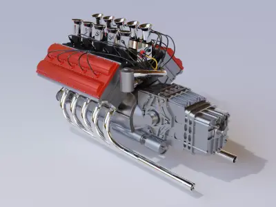 V10 car engine 3D model 3D model
