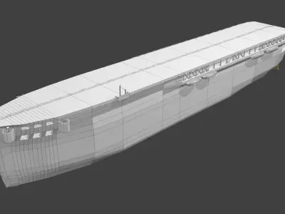 Polygonal Classic Warships Low-poly 3D model
