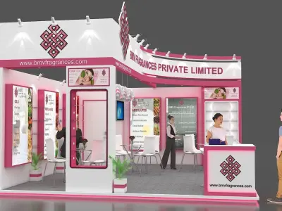 2 side open stall design  3D model