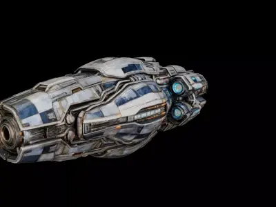 Sci-Fi Heavy Cruiser Spaceship 3D model