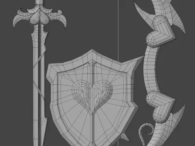 Half Love Weapon Pack Low-poly 3D model