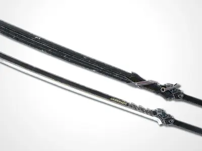 Dark Long Blade - Remake Low-poly 3D model