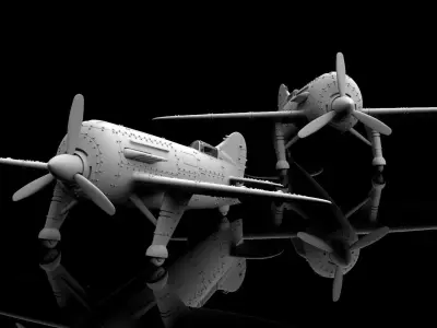  Stylized Vintage Aircraft 3D print model