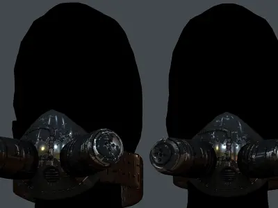 Gas mask helmet 3d model scifi Low-poly Low-poly 3D model Low-poly 3D model 21