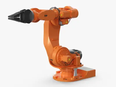 ABB IRB 7600 with Gripper Orange Rigged for Cinema 4D 3D model