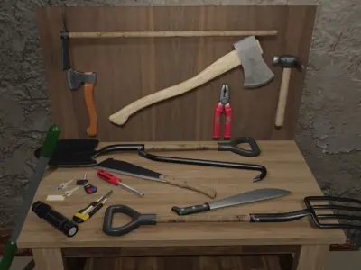 Lowpoly Tools pack 3D Models Low-poly 3D model