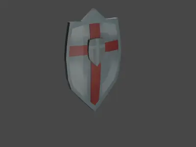 shield Low-poly 3D model 2