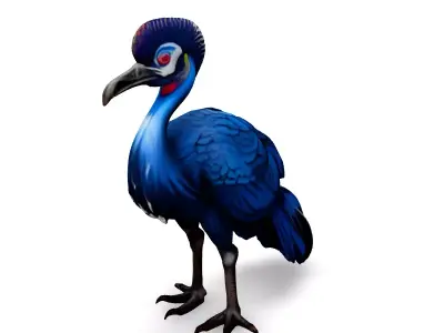 Blue Crowned Pigeon 3D Model Low-poly 3D model