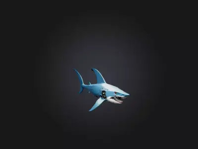 RoboShark Model Low-poly 3D model