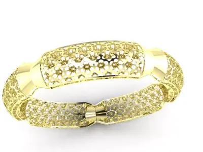 1179 Shimmering Floral Bangle 60MM-12gm 3D print model