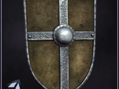 3 Heater Shields Low-poly 3D model