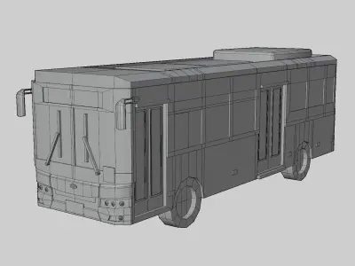 NEX-MINEBUS Blue Thai bus Low poly Low-poly 3D model