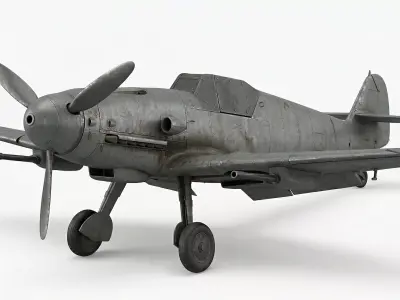 Messerschmitt Bf 109 Fighter 3D Model Low-poly 3D model