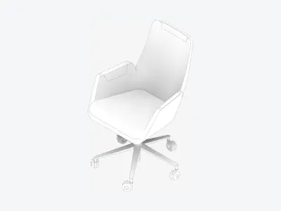 Furniture - Chair - Contemporary - High - Swivel - Star Castors Low-poly 3D model