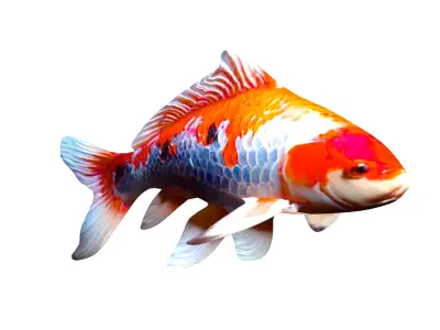 Realistic Koi Carp 3D Model - Colorful Fish Low-poly 3D model