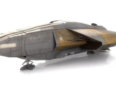 Transport spaceship Low-poly 3D model purchase