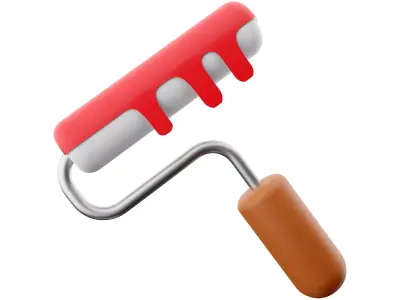 3d Paint roller 3D model