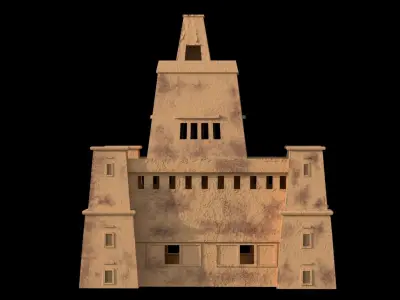 Arabic Buildings parts Low-poly 3D model