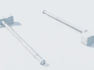 Handpainted Fantasy Mallet Low-poly 3D model