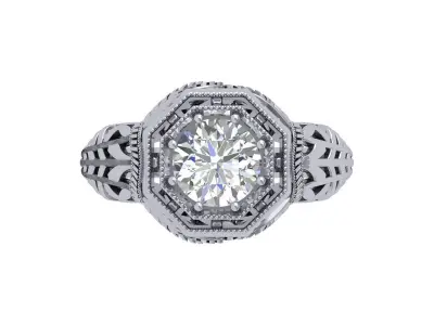 Art Deco Ring 3D print model 47