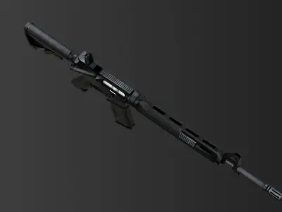 M4A1 RIS High detail Low-poly 3D model Low-poly 3D model