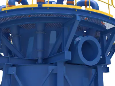 hidrociclones02 machine with stairs and ladders 3D model