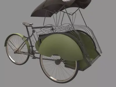 Becak Indonesia 3D model