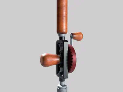 Manual Hand Drill Low-poly 3D model