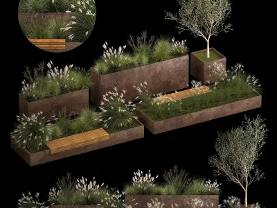 Bushes For Landscaping And Urban Environments 1139 3D model