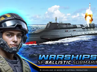 WARSHIPS - Ballistic Missile Submarine  Low-poly 3D model
