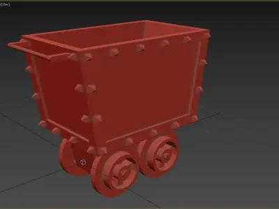 Low Poly Mine Cart Low-poly 3D model