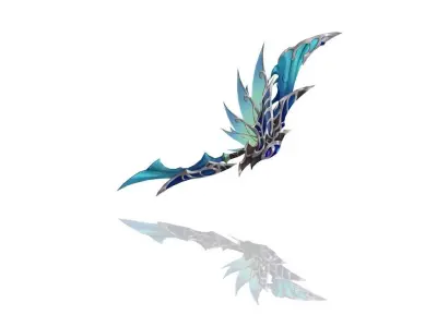 Elven Bow Low-poly 3D model