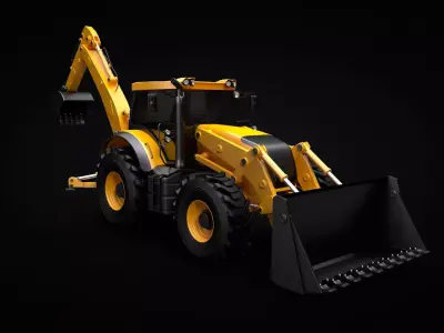 Modern Backhoe Loader 3D model