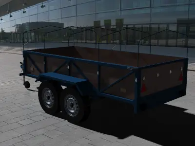 Two-axle trailer 3D model
