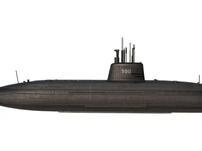 JMSDF Oyashio-class submarine 3D model