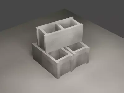 Cinder Block Free low-poly 3D model purchase