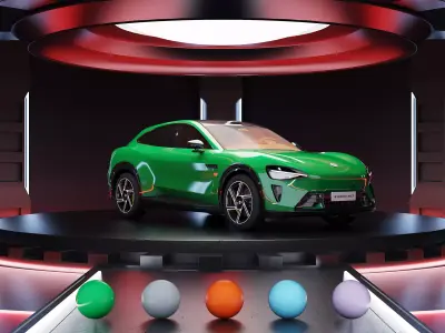 Car Showroom - Xiaomi YU7 Low-poly 3D model