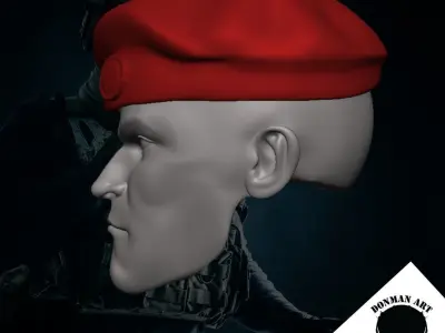 Beret Hat for 6 inch action figures 3D print model