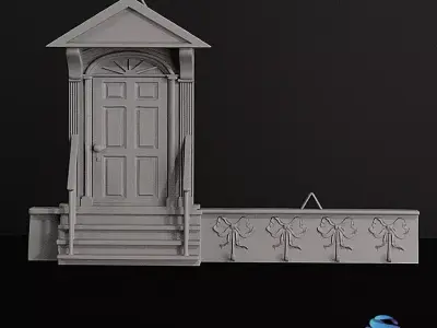  Wooden House Entryway Wall Key Holder - Commercial License 3D print model