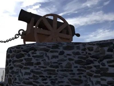 Indian Style CAnnon Low-poly 3D model