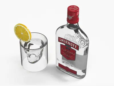  Smirnoff Vodka No21 with Shot and Lemon Slice 