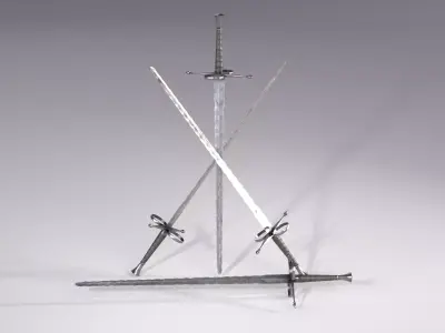 Flamberg Sword Low-poly 3D model