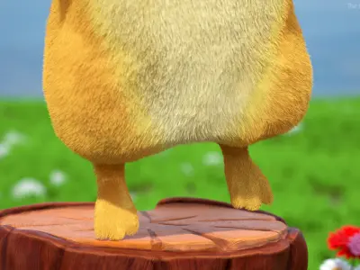 Happy Pikachu Character Fur 3D model